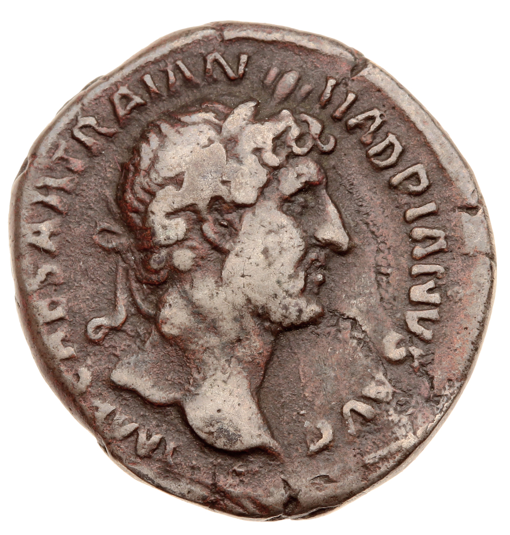 RIC II, Part 3 (second edition) Hadrian 312 Hadrian obverse, Head of Hadrian, laureate, right