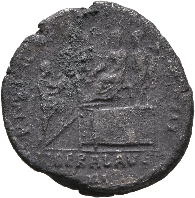 RIC II, Part 3 (second edition) Hadrian 313 Hadrian reverse, Hadrian seated left on platform, writing at desk with pen, ra...