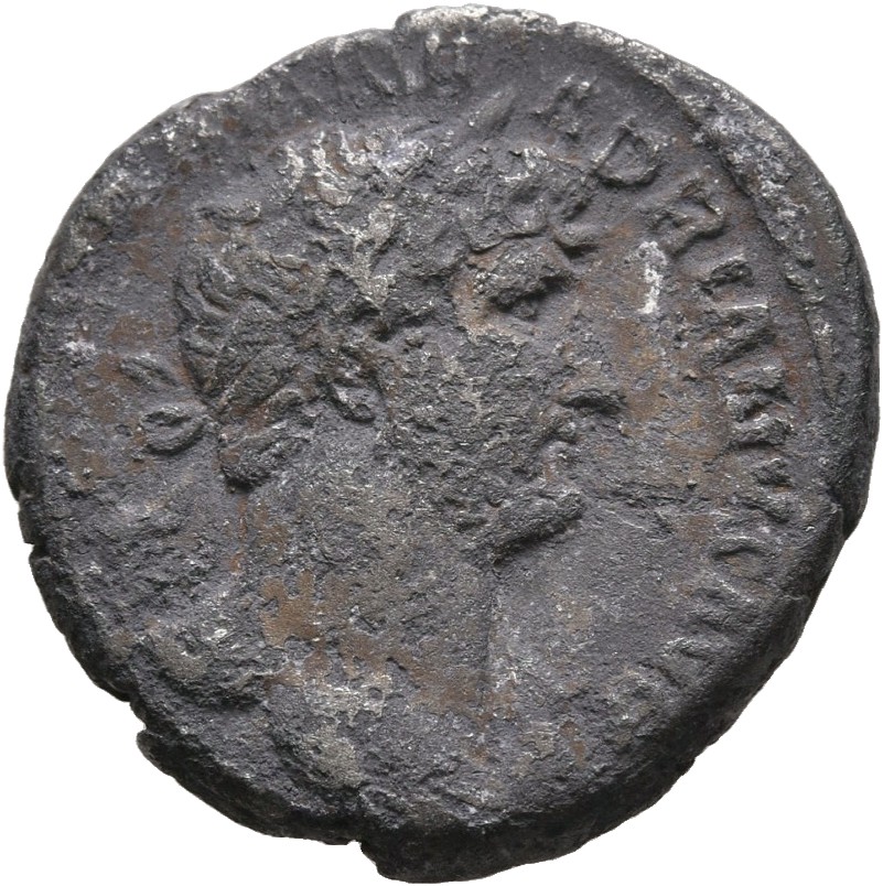 RIC II, Part 3 (second edition) Hadrian 313 Hadrian obverse, Bust of Hadrian, laureate, bare chest, traces of drapery on f...