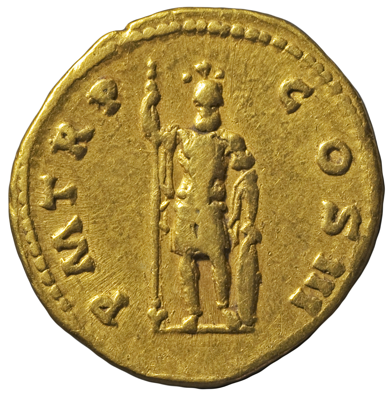 RIC II, Part 3 (second edition) Hadrian 319 Hadrian reverse, Mars, helmeted, cuirassed, standing facing, holding spear and...