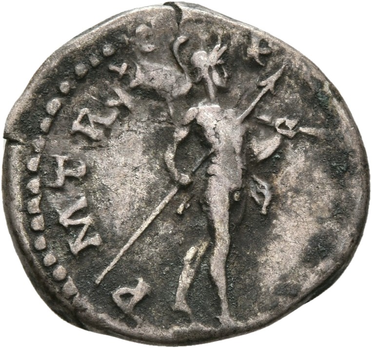 RIC II, Part 3 (second edition) Hadrian 320 Hadrian reverse, Mars advancing right, holding spear and trophy