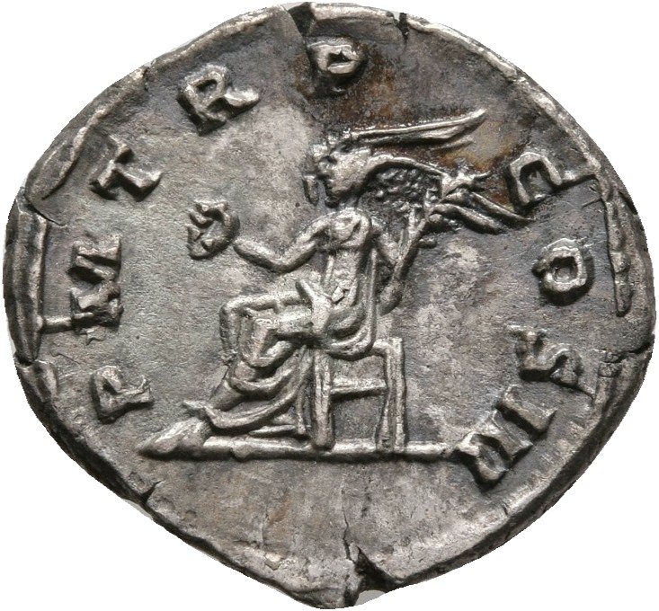 RIC II, Part 3 (second edition) Hadrian 338 Hadrian reverse, Victory seated left, holding wreath and palm, wings sometimes...