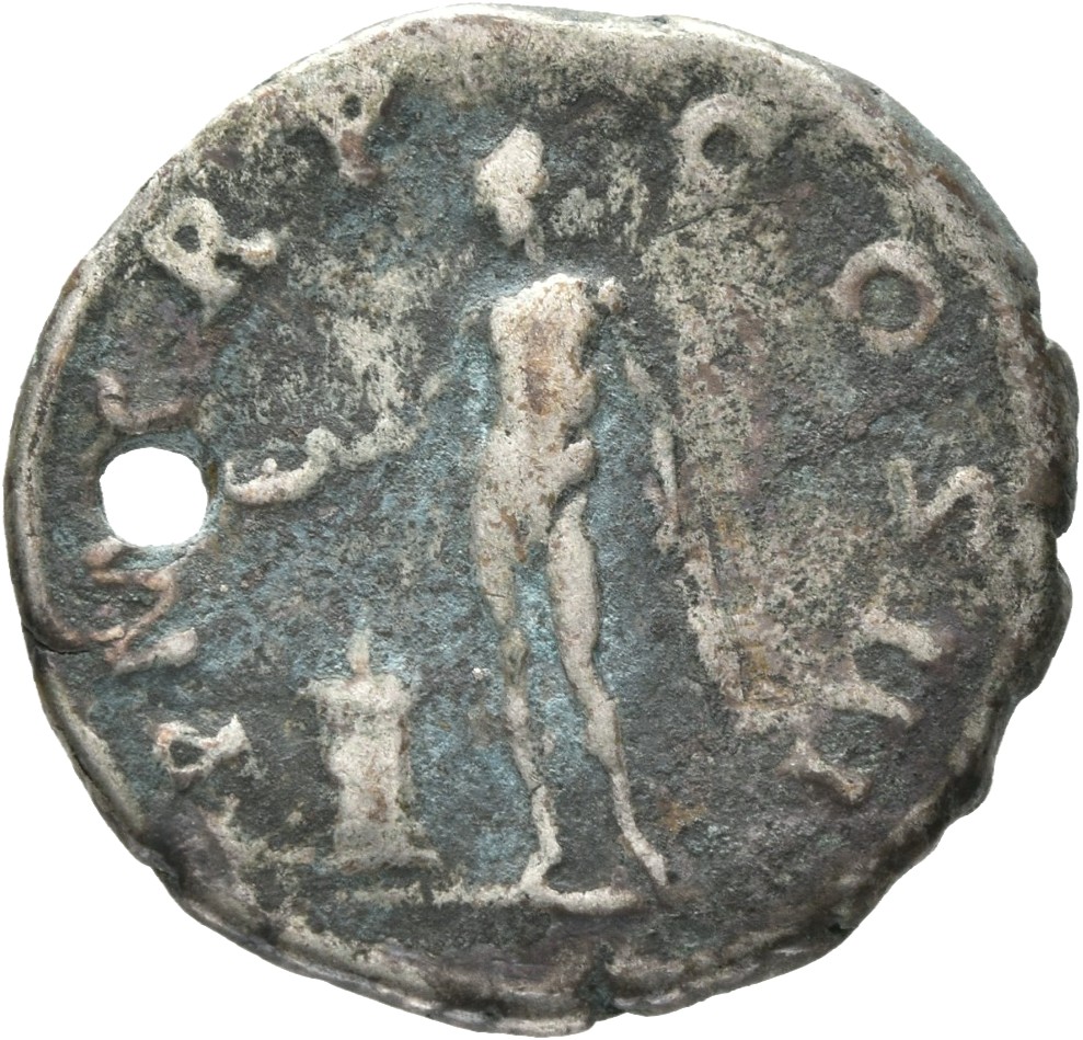 RIC II, Part 3 (second edition) Hadrian 355 Hadrian reverse, Bonus Eventus standing left, holding patera over lighted alta...