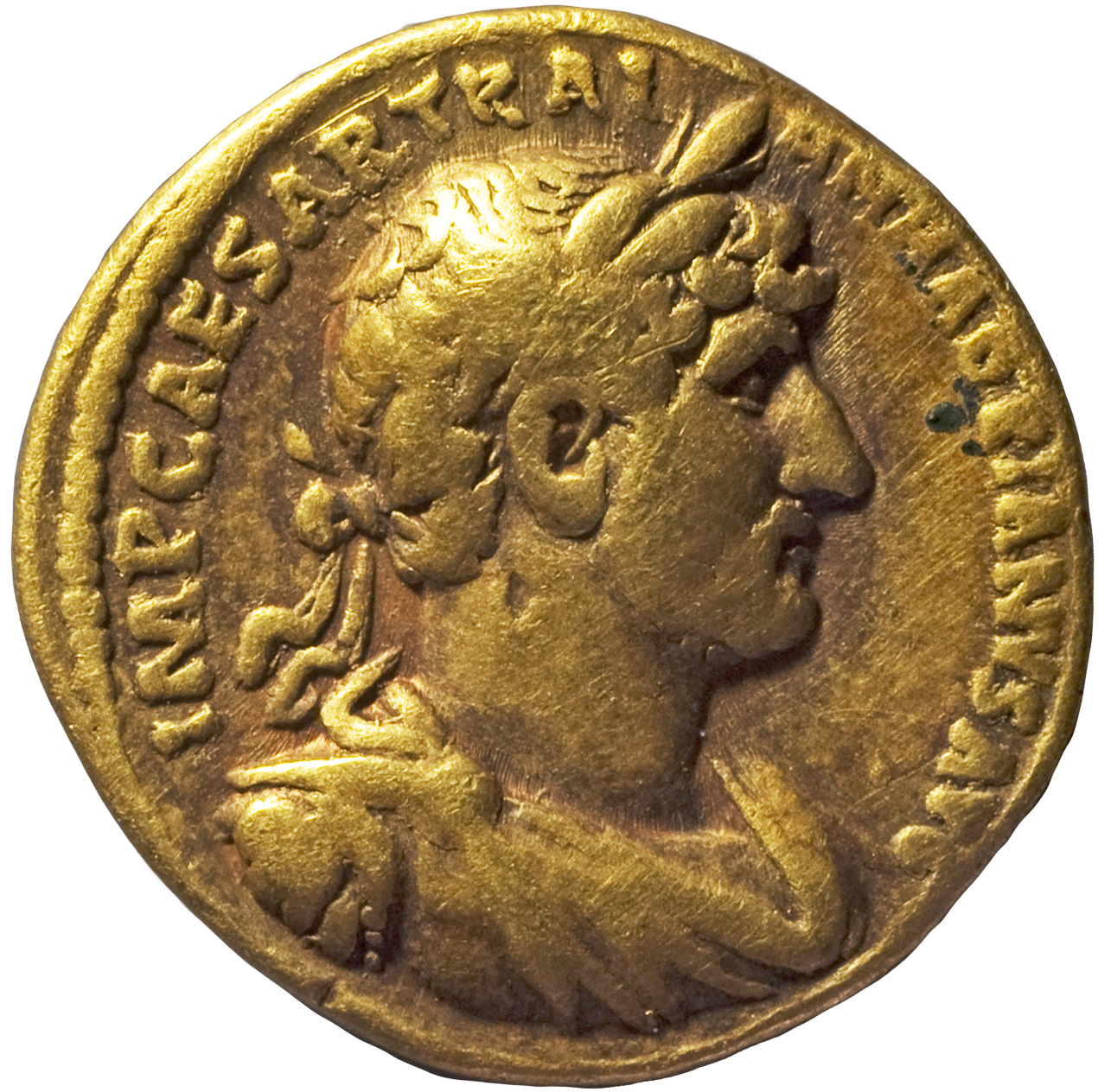 RIC II, Part 3 (second edition) Hadrian 361 Hadrian obverse, Bust of Hadrian, laureate, draped and cuirassed, right, viewe...