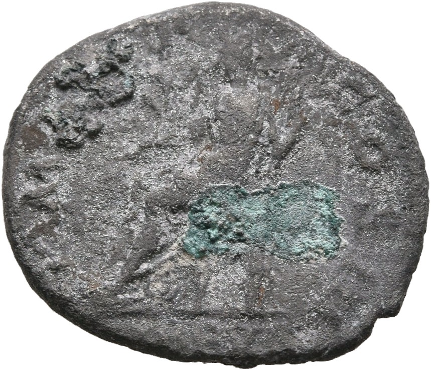 Hadrian reverse — Libertas seated left, holding branch and sceptre