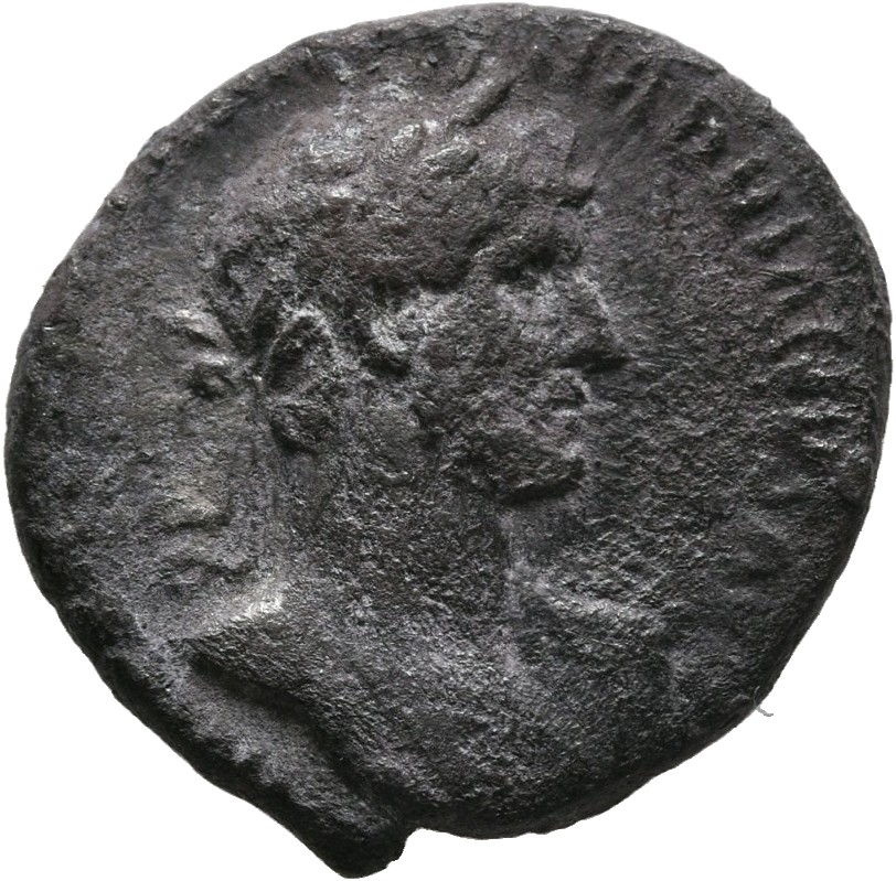 RIC II, Part 3 (second edition) Hadrian 375 Hadrian obverse, Bust of Hadrian, laureate, bare chest, traces of drapery on f...