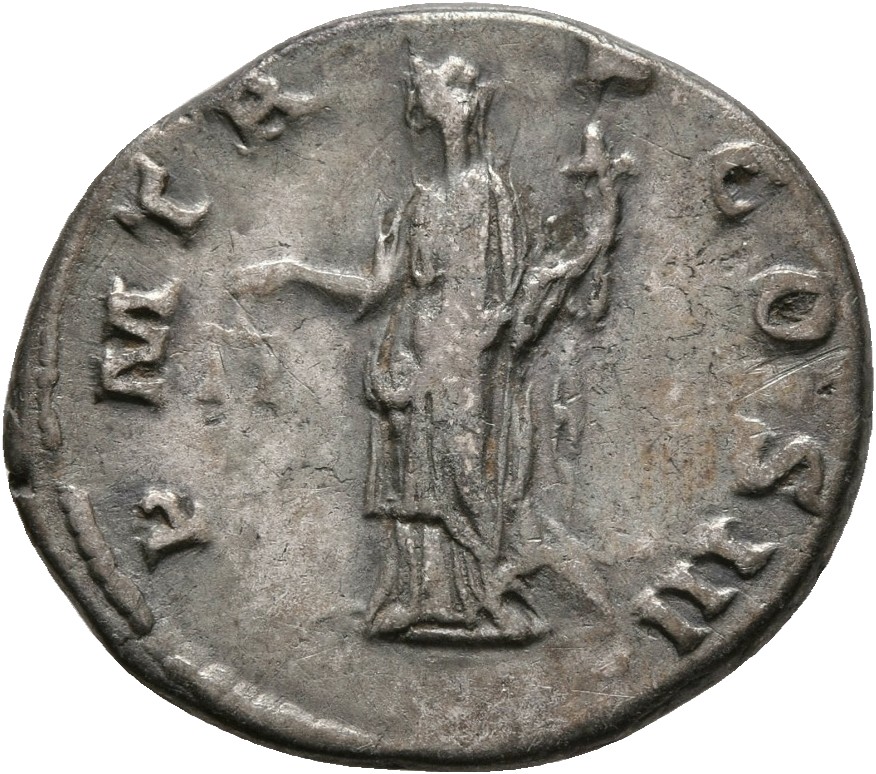 RIC II, Part 3 (second edition) Hadrian 391 Hadrian reverse, Aequitas-Moneta standing left, holding scales and cornucopia