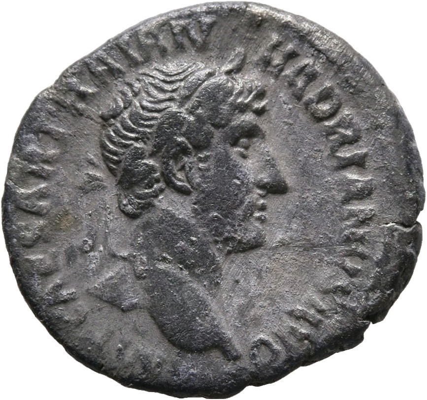 RIC II, Part 3 (second edition) Hadrian 392 Hadrian obverse, Head of Hadrian, laureate, right