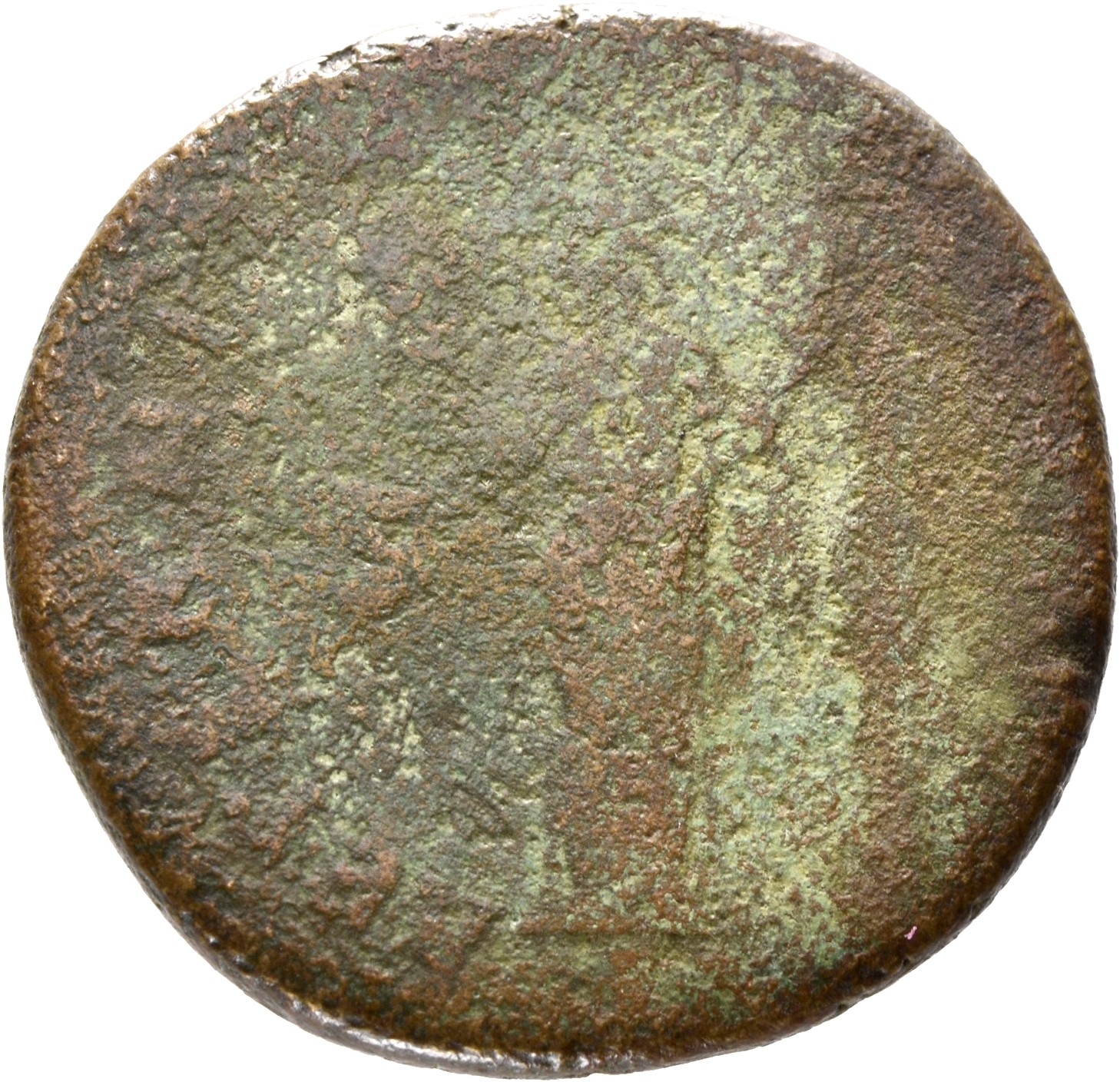 RIC II, Part 3 (second edition) Hadrian 404 Hadrian reverse, Aeternitas standing facing, head left, holding busts of the S...