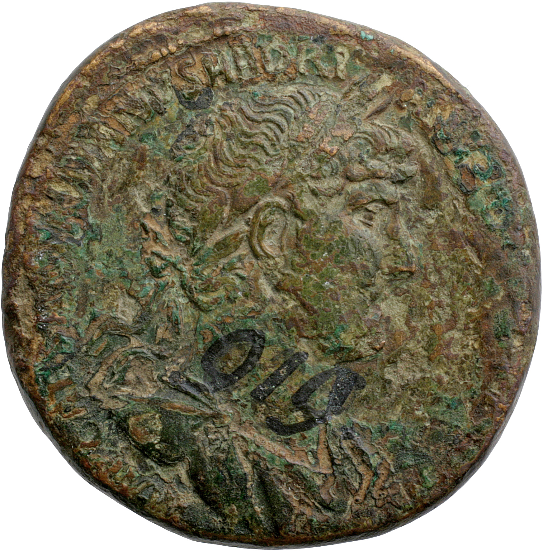 RIC II, Part 3 (second edition) Hadrian 421 Hadrian obverse, Bust of Hadrian, laureate, draped, right, viewed from front