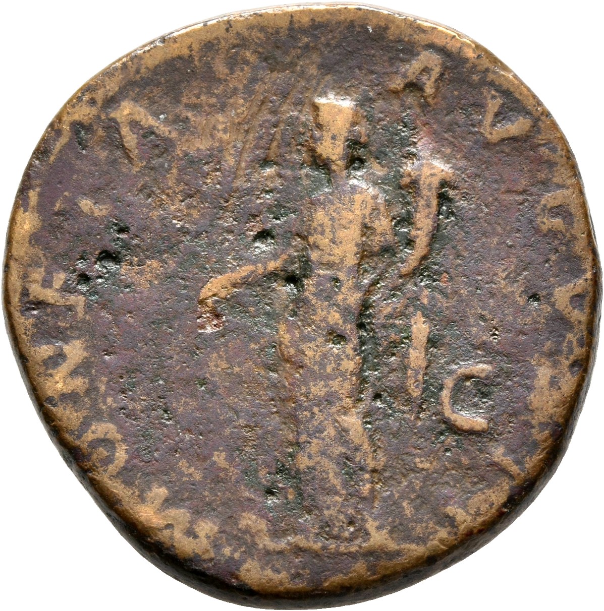 RIC II, Part 3 (second edition) Hadrian 441 Hadrian reverse, Moneta standing left, holding scales and cornucopia