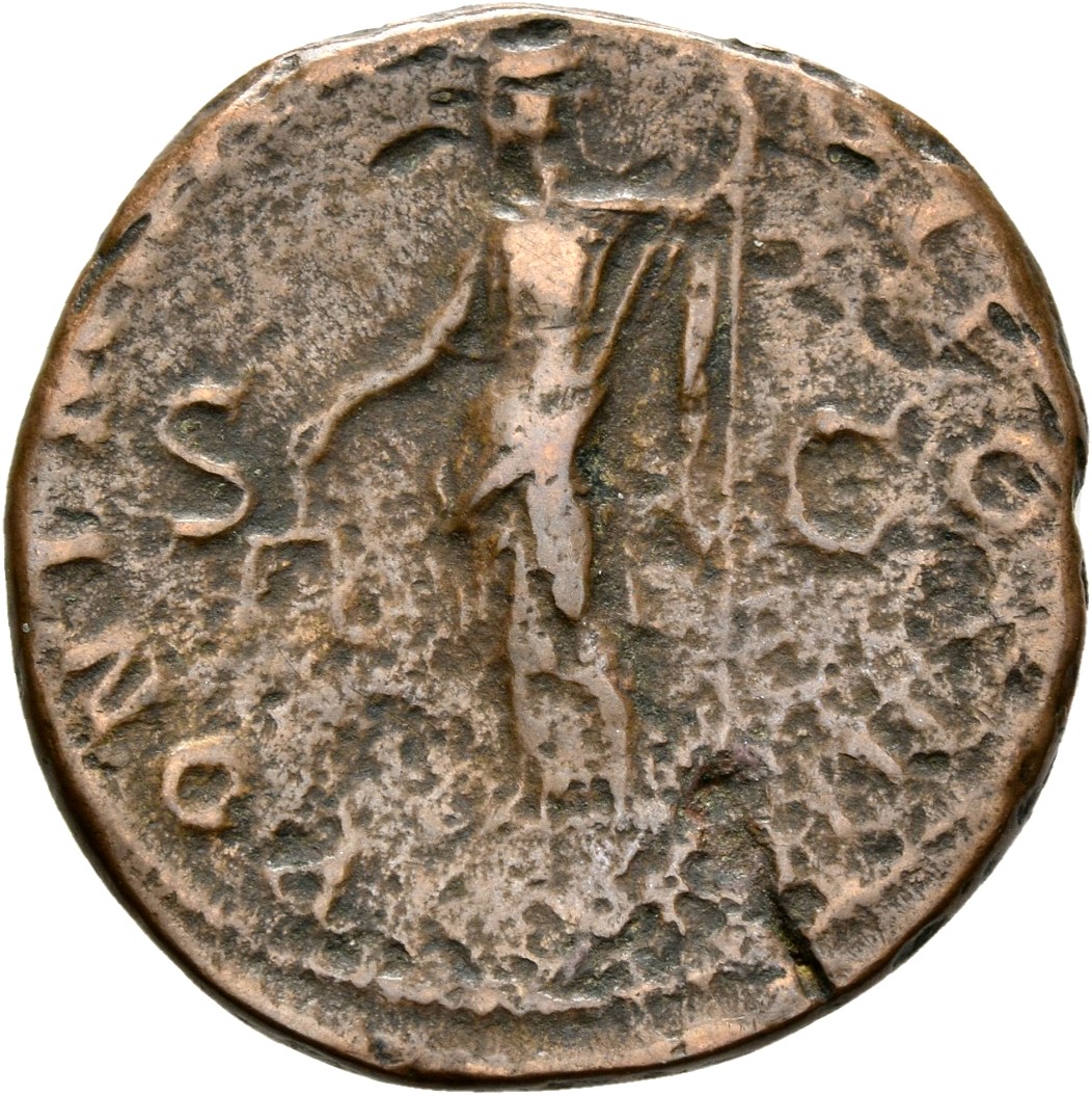 RIC II, Part 3 (second edition) Hadrian 442 Hadrian reverse, Aequitas-Moneta standing left, holding scales and sceptre