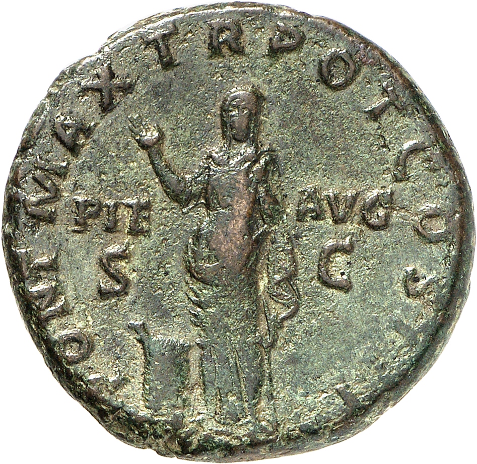 RIC II, Part 3 (second edition) Hadrian 448 Hadrian reverse, Pietas, veiled, standing facing, raising one hand above altar...