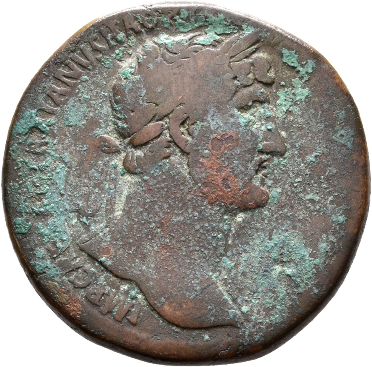 RIC II, Part 3 (second edition) Hadrian 450 Hadrian obverse, Head of Hadrian, laureate, right