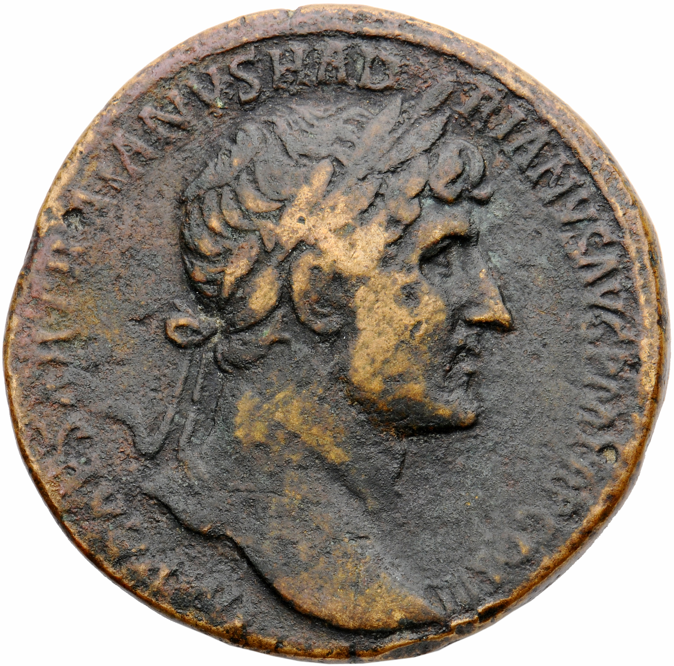 RIC II, Part 3 (second edition) Hadrian 454 Hadrian obverse, Head of Hadrian, laureate, right