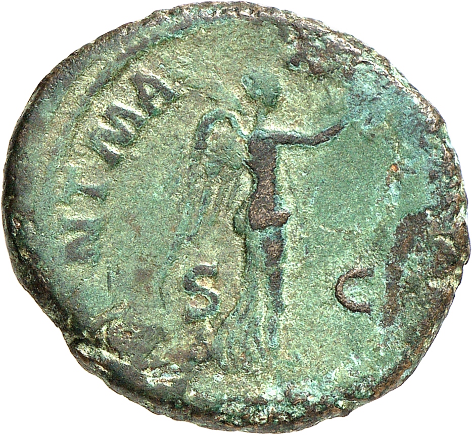 RIC II, Part 3 (second edition) Hadrian 461 Hadrian reverse, Victory advancing right, holding palm and wreath
