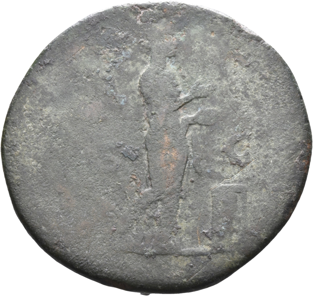 RIC II, Part 3 (second edition) Hadrian 472 Hadrian reverse, Pietas, veiled, standing right before altar, raising one hand...