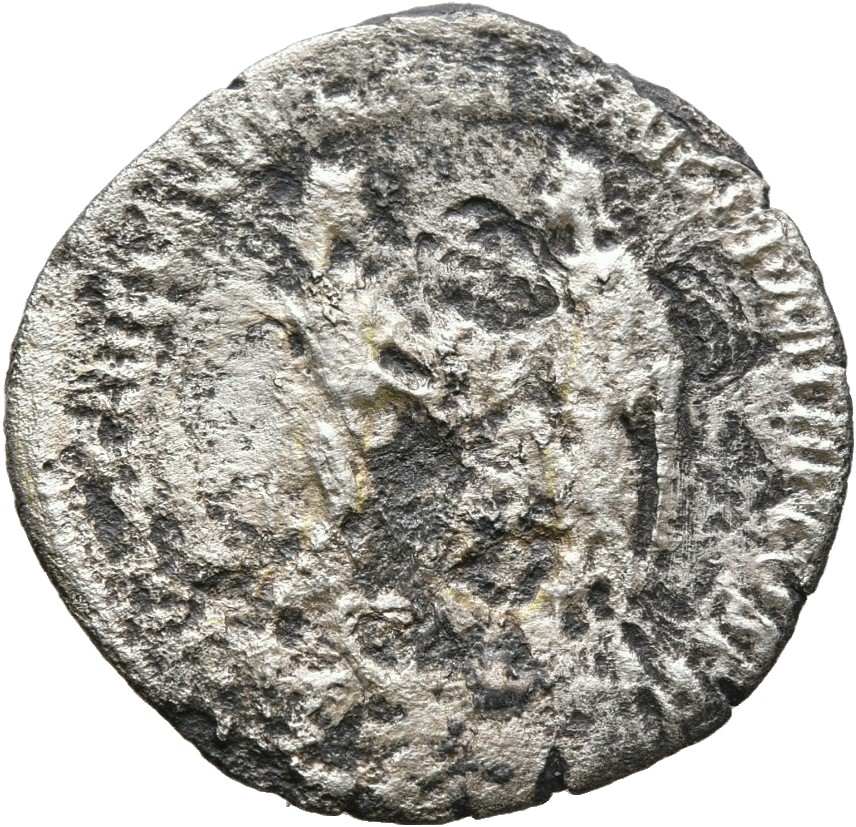 RIC II, Part 3 (second edition) Hadrian 5 Hadrian reverse, Trajan standing right, Hadrian standing left, both holding glob...