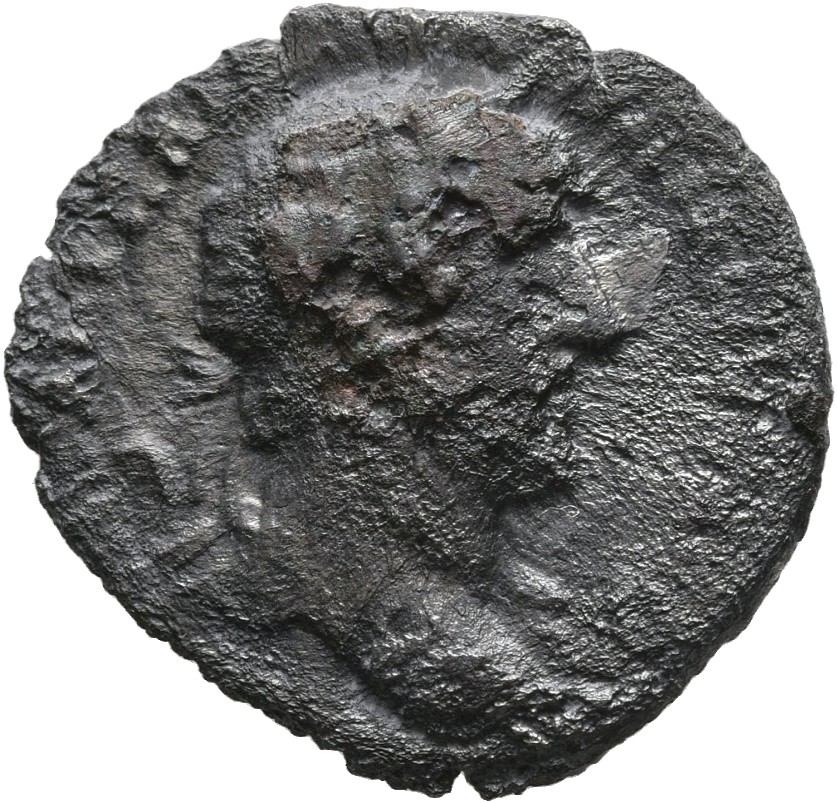 RIC II, Part 3 (second edition) Hadrian 517 Hadrian obverse, Bust of Hadrian, laureate, bare chest, traces of drapery on f...