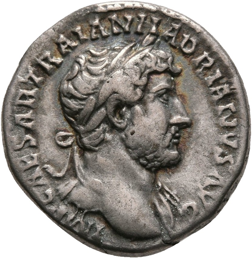 RIC II, Part 3 (second edition) Hadrian 528 Hadrian obverse, Bust of Hadrian, laureate, draped, right, viewed from front