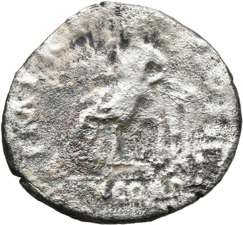 RIC II, Part 3 (second edition) Hadrian 549 Hadrian reverse, Concordia seated left, holding patera and resting on statue o...