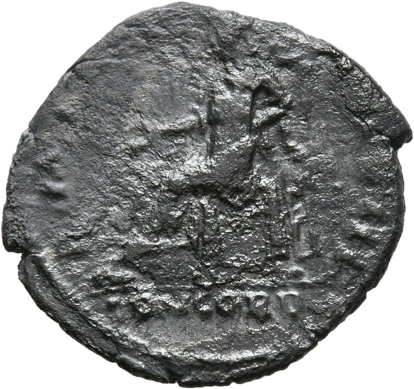 RIC II, Part 3 (second edition) Hadrian 551 Hadrian reverse, Concordia seated left, holding patera and resting on statue o...