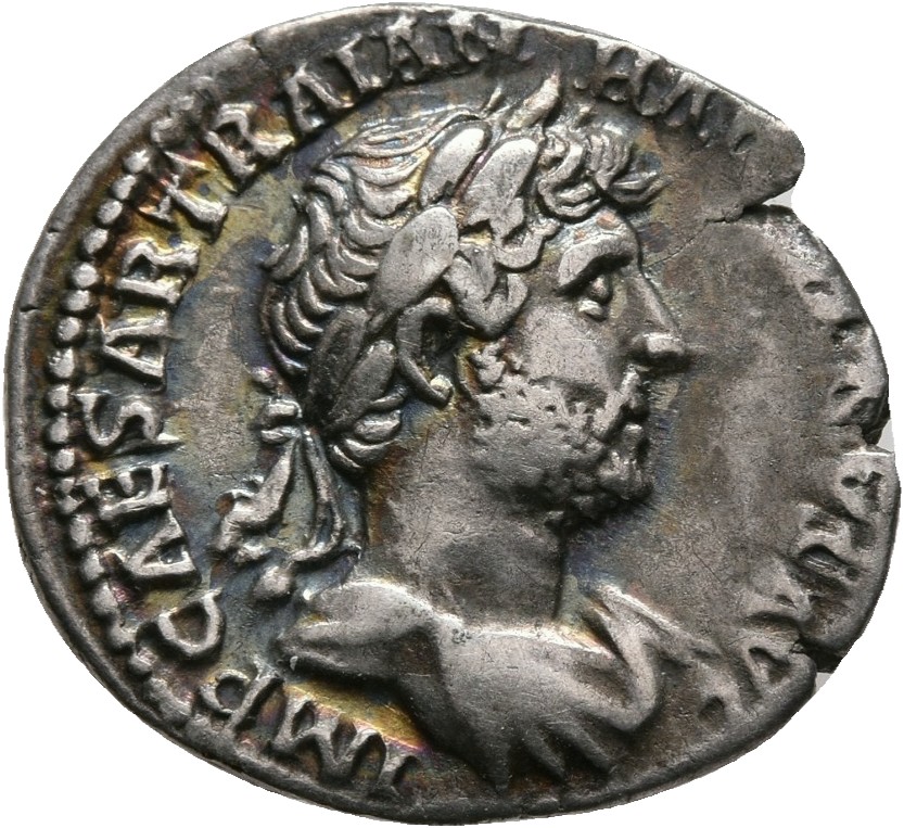 RIC II, Part 3 (second edition) Hadrian 561 Hadrian obverse, Bust of Hadrian, laureate, draped and cuirassed, right, viewe...