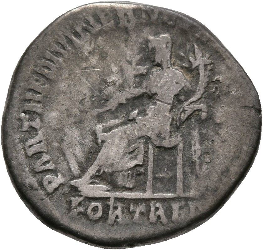 RIC II, Part 3 (second edition) Hadrian 57 Hadrian reverse, Fortuna seated left, holding rudder and cornucopia