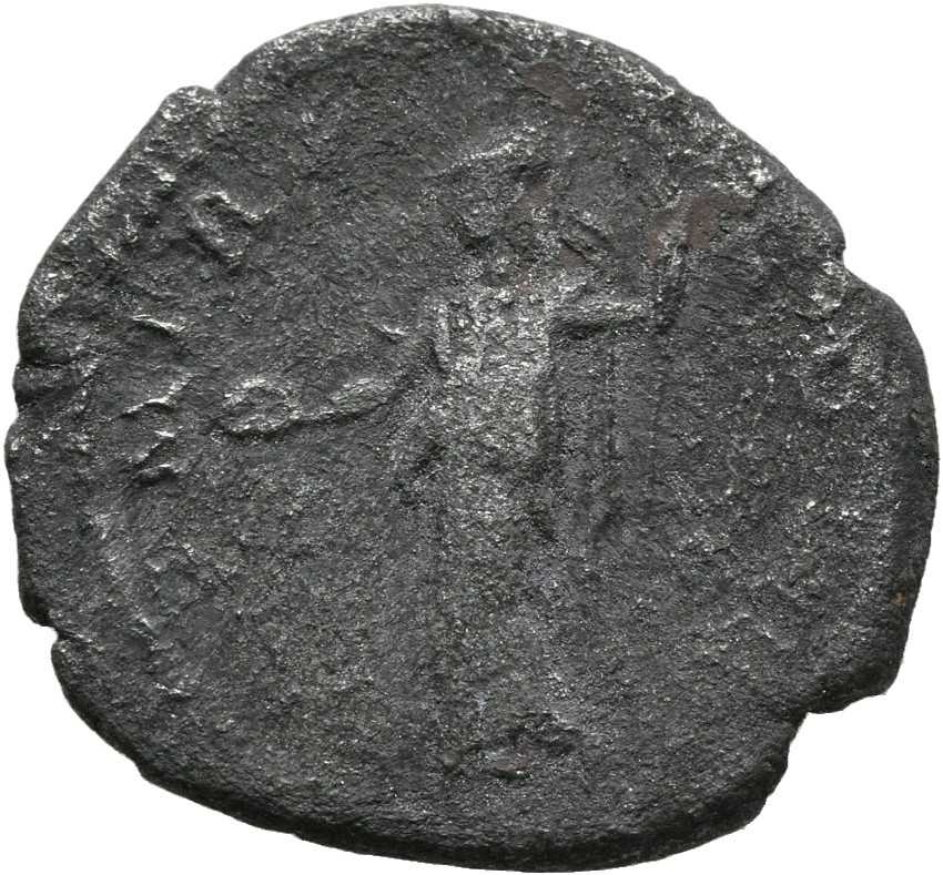 RIC II, Part 3 (second edition) Hadrian 579 Hadrian reverse, Minerva standing left, holding patera over altar and spear