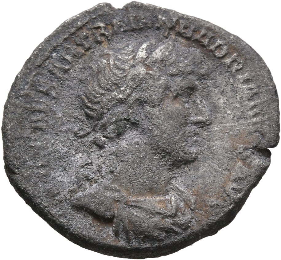 RIC II, Part 3 (second edition) Hadrian 594 Hadrian obverse, Bust of Hadrian, laureate, cuirassed, cropped of pteryges, ri...