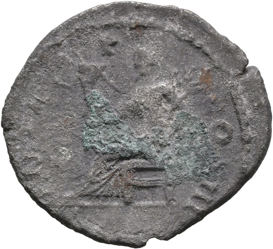 RIC II, Part 3 (second edition) Hadrian 594 Hadrian reverse, Pax seated left, holding Victory and branch