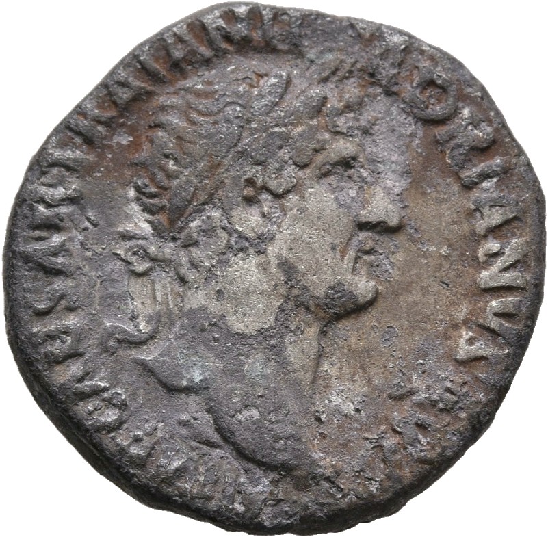 RIC II, Part 3 (second edition) Hadrian 597 Hadrian obverse, Head of Hadrian, laureate, right