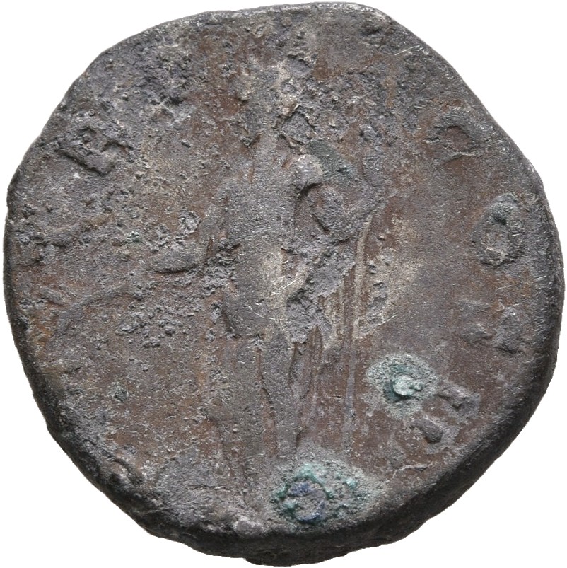 RIC II, Part 3 (second edition) Hadrian 597 Hadrian reverse, Roma, wearing Amazon-style short tunic, standing left, holdin...