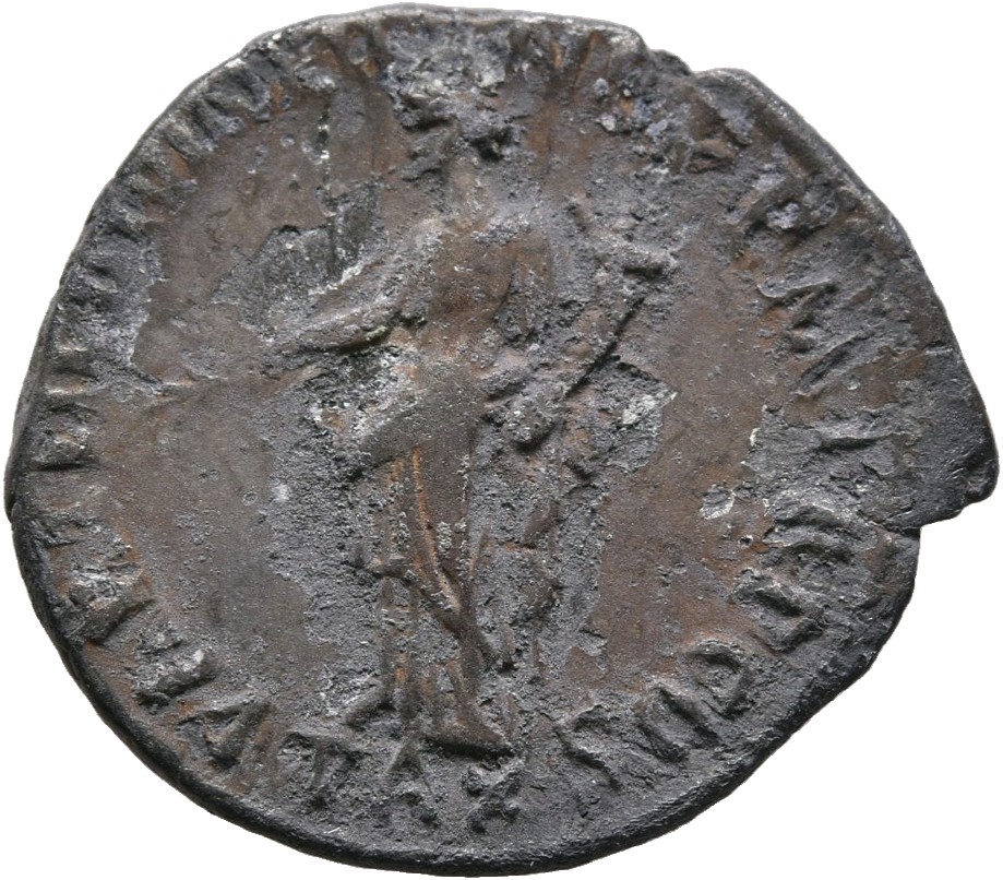 RIC II, Part 3 (second edition) Hadrian 64 Hadrian reverse, Pax standing left, holding branch and cornucopia
