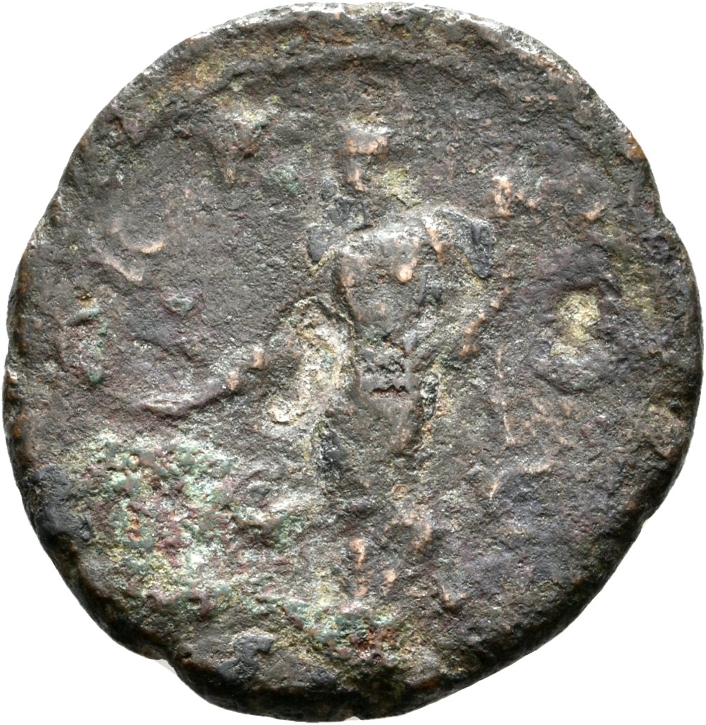 RIC II, Part 3 (second edition) Hadrian 672 Hadrian reverse, Pax standing left, holding branch and cornucopia