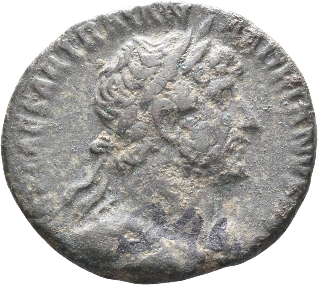 RIC II, Part 3 (second edition) Hadrian 675 Hadrian obverse, Bust of Hadrian, laureate, draped, right, viewed from front