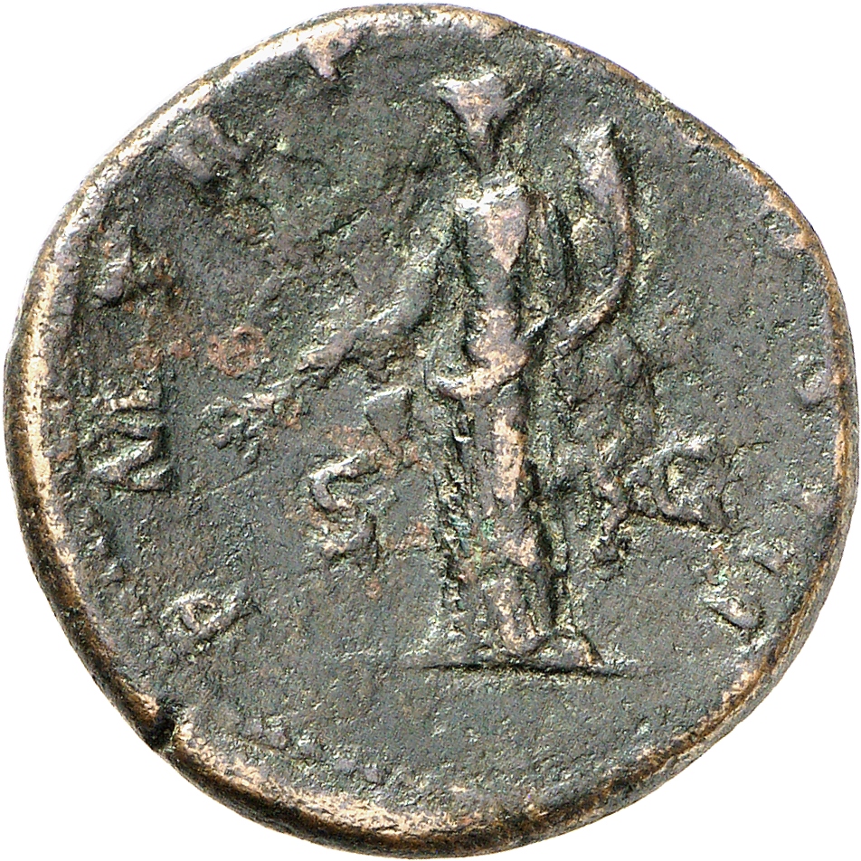 RIC II, Part 3 (second edition) Hadrian 676 Hadrian reverse, Pax standing left, holding branch and cornucopia