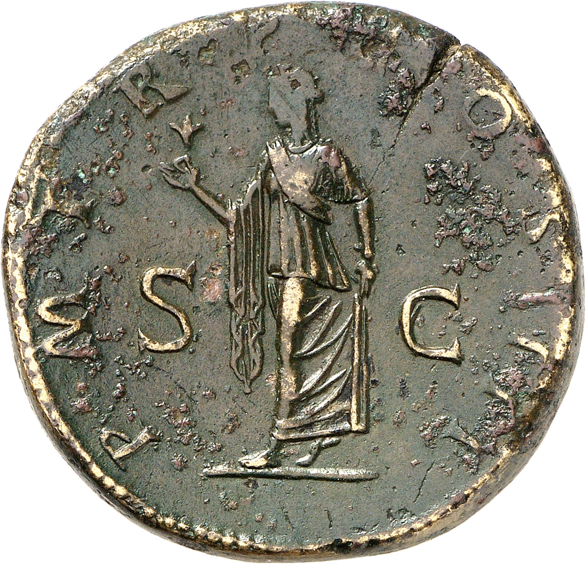 RIC II, Part 3 (second edition) Hadrian 679 Hadrian reverse, Spes advancing left, holding flower and lifting robe