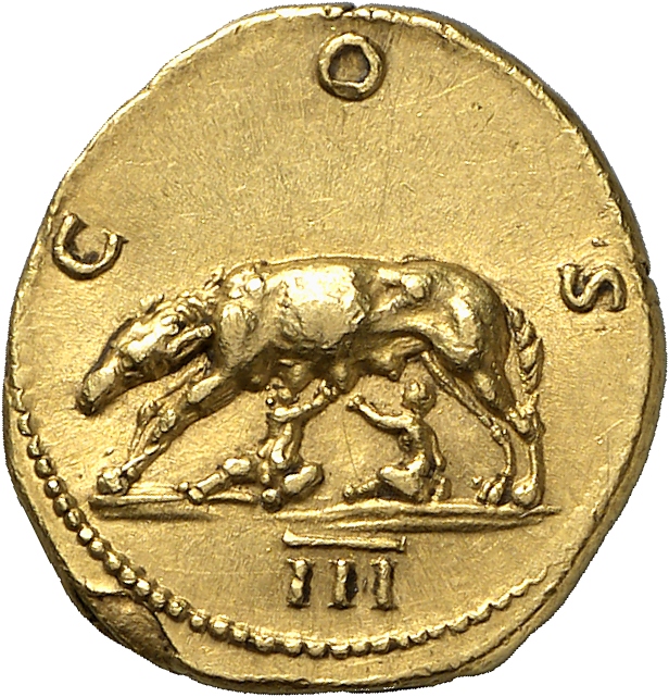 RIC II, Part 3 (second edition) Hadrian 709-710 Hadrian reverse, She-wolf and twins left
