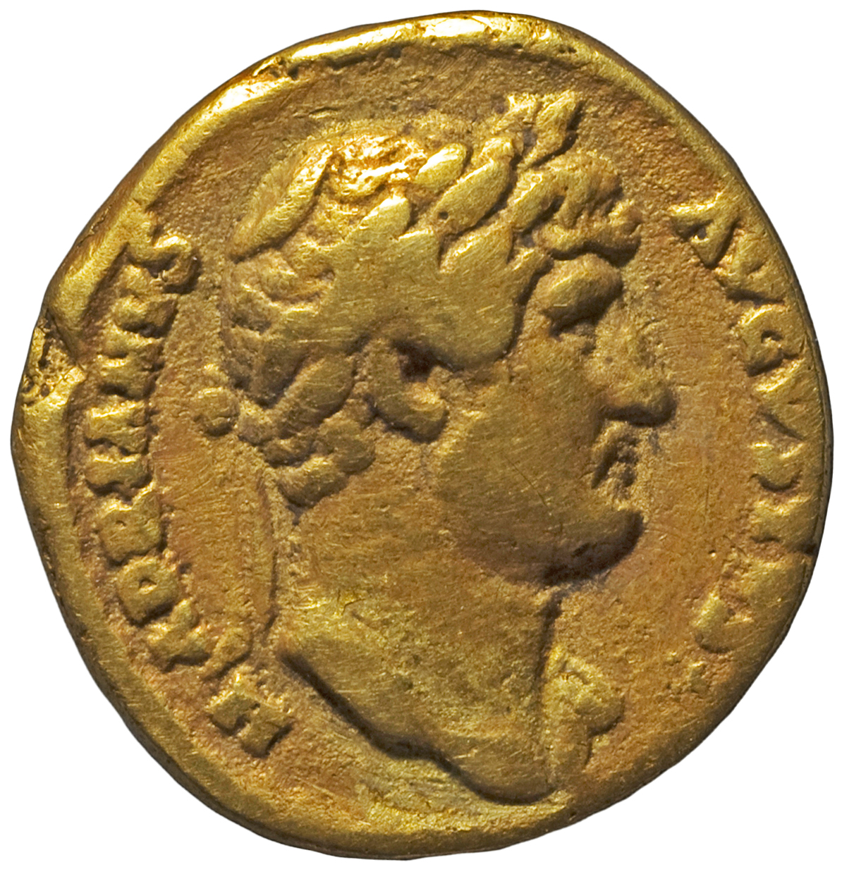 RIC II, Part 3 (second edition) Hadrian 709 Hadrian obverse, Head of Hadrian, laureate, right