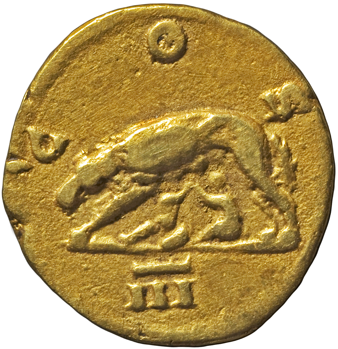 RIC II, Part 3 (second edition) Hadrian 709 Hadrian reverse, She-wolf and twins left