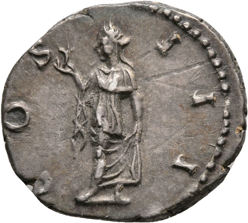RIC II, Part 3 (second edition) Hadrian 714 Hadrian reverse, Spes advancing left, holding flower and lifting robe