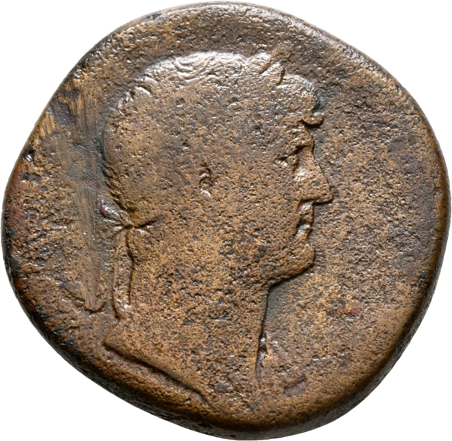 RIC II, Part 3 (second edition) Hadrian 740 Hadrian obverse, Head of Hadrian, laureate, right