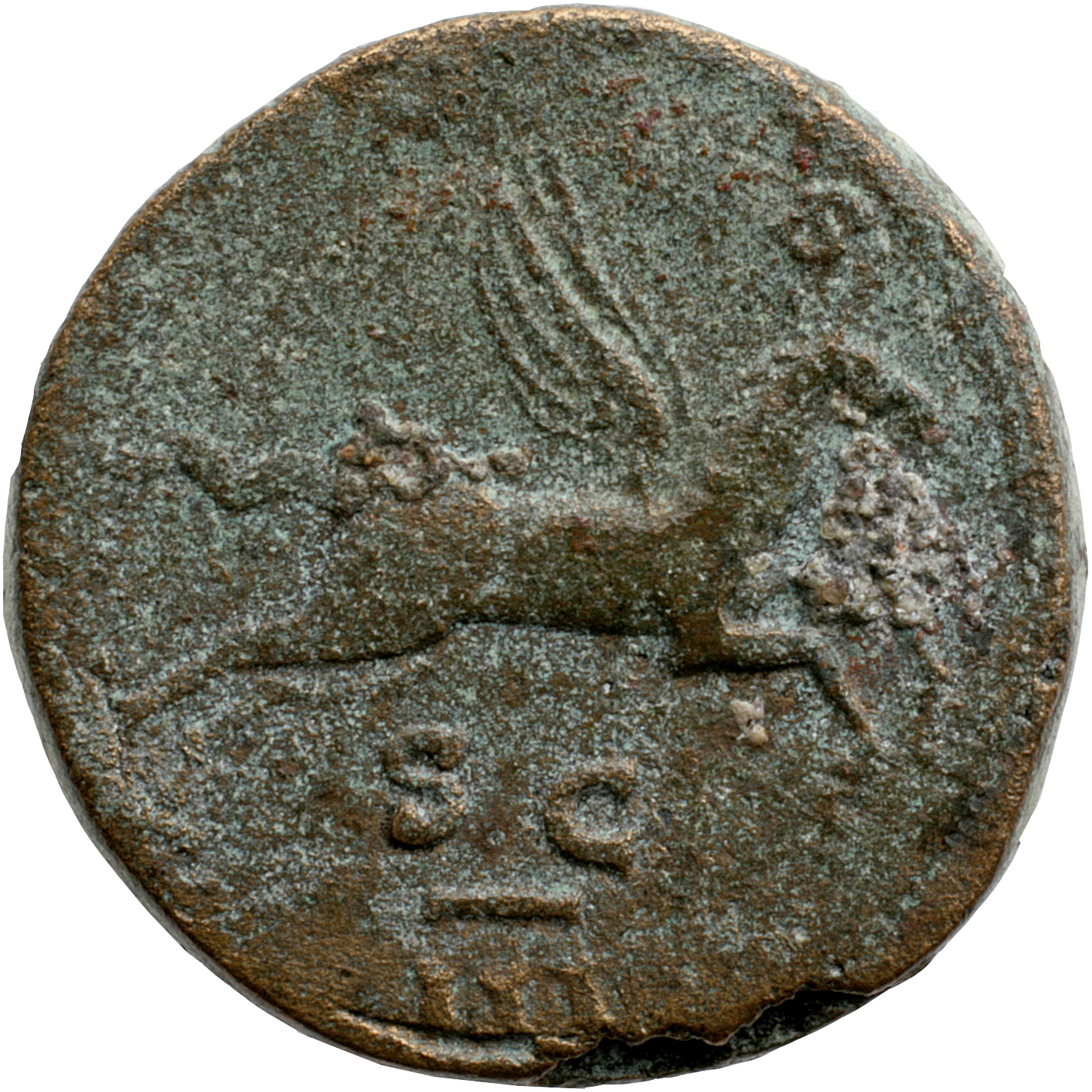 RIC II, Part 3 (second edition) Hadrian 746 Hadrian reverse, Pegasus, right