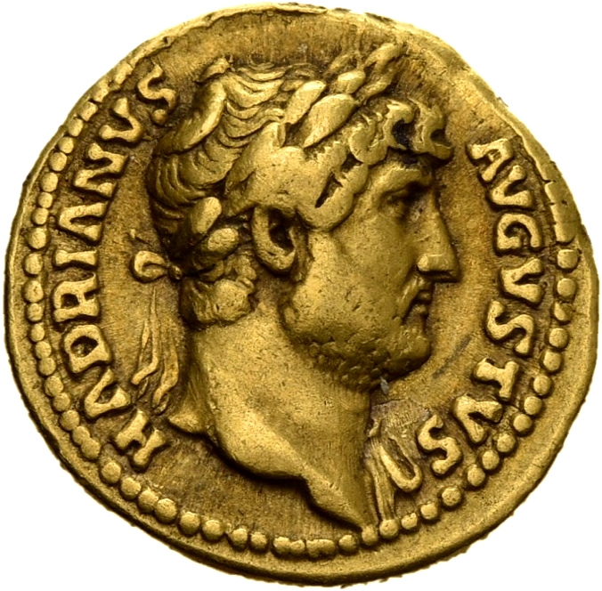 RIC II, Part 3 (second edition) Hadrian 772 Hadrian obverse, Head of Hadrian, laureate, right