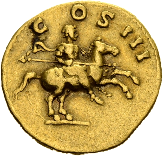 RIC II, Part 3 (second edition) Hadrian 772 Hadrian reverse, Hadrian riding left, pointing spear forward
