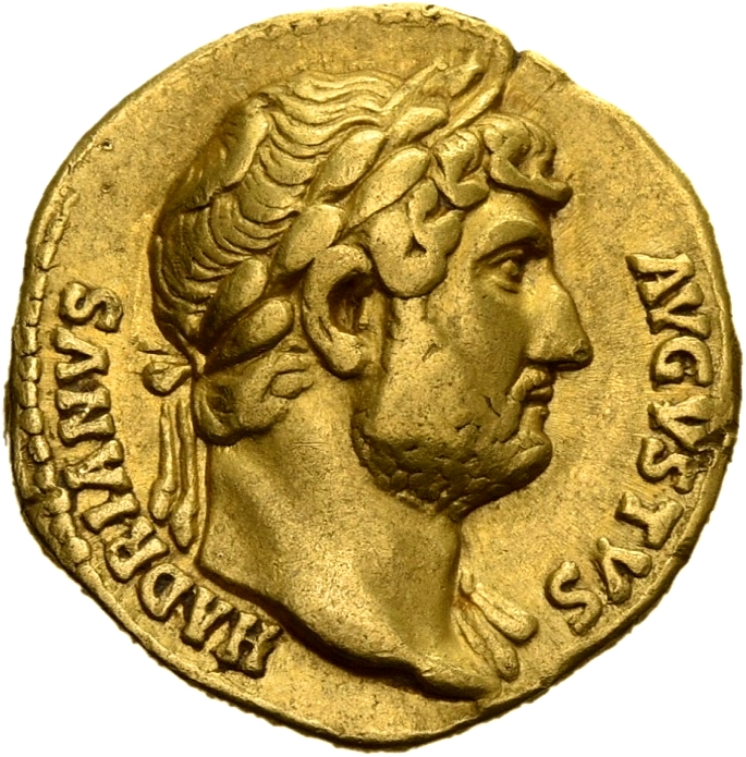 RIC II, Part 3 (second edition) Hadrian 776 Hadrian obverse, Head of Hadrian, laureate, right