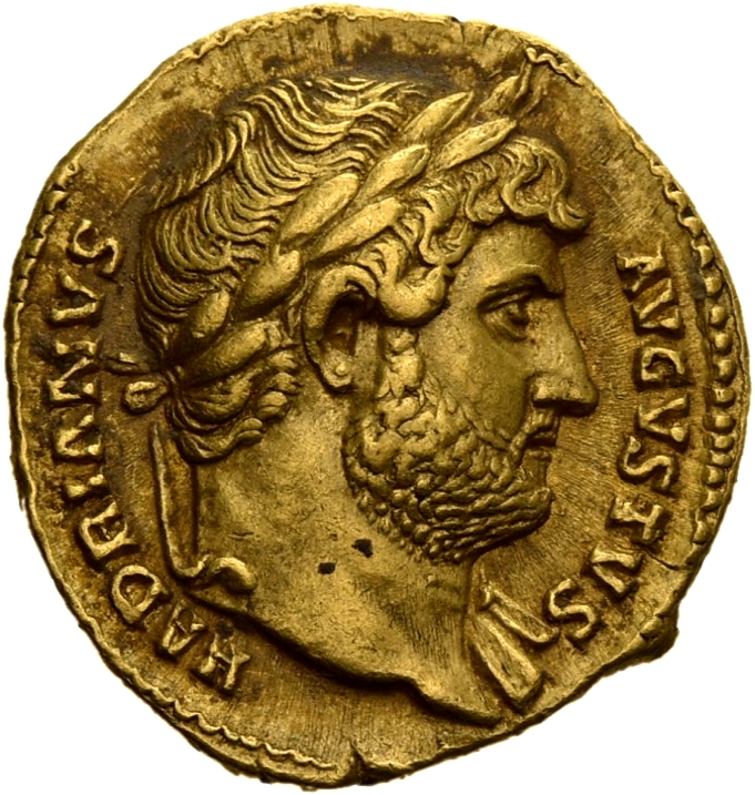 RIC II, Part 3 (second edition) Hadrian 781 Hadrian obverse, Head of Hadrian, laureate, right
