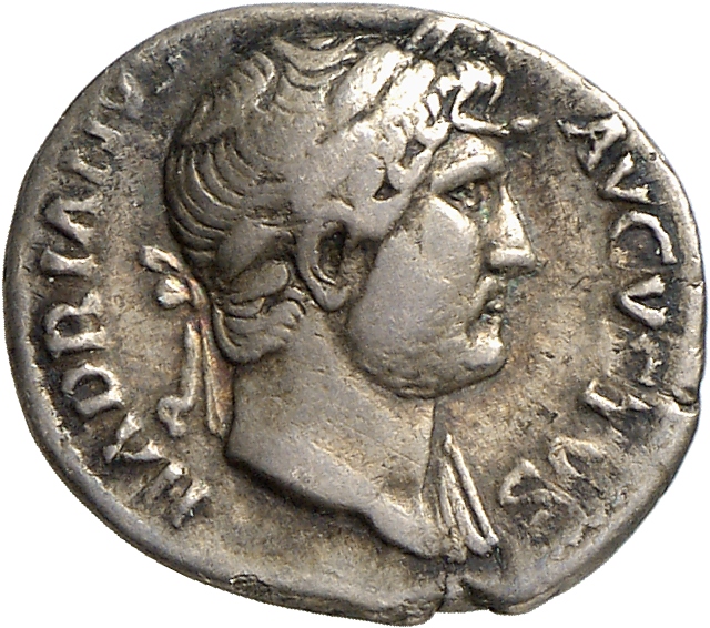 RIC II, Part 3 (second edition) Hadrian 787 Hadrian obverse, Head of Hadrian, laureate, right
