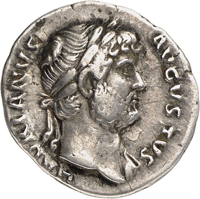 RIC II, Part 3 (second edition) Hadrian 801 Hadrian obverse, Head of Hadrian, laureate, right